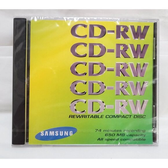 Samsung Blank CD-RW Rewritable Compact Disc 650MB 74 Min Recording - Lot of 5 - Picture 2 of 3